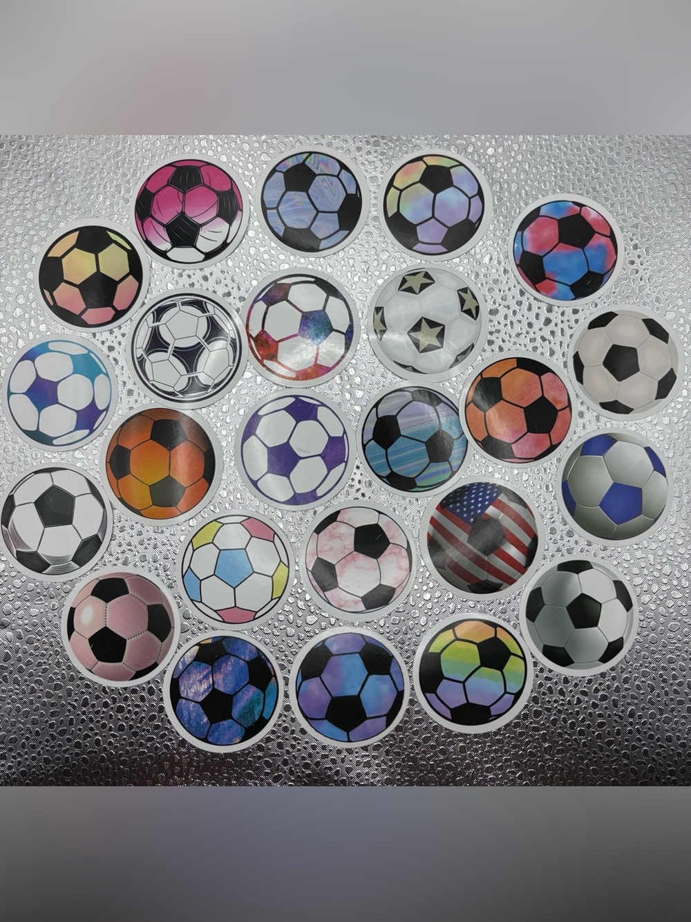 20+ Assorted Color Soccer Ball Decorative Stickers